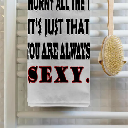 Vista 2 de 3dRose - RinaPiro - Citas de sexo - No es que estoy cachonda todo el tiempo, es solo que siempre sexy. - Toallas (twl-261472-2), Blanco, 15" x 22