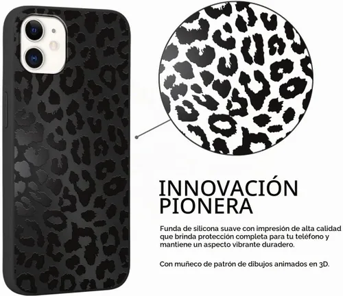 Vista 4 de Paquete de 2 fundas con estampado de guepardo para iPhone 11 de 6.1 Leopardo