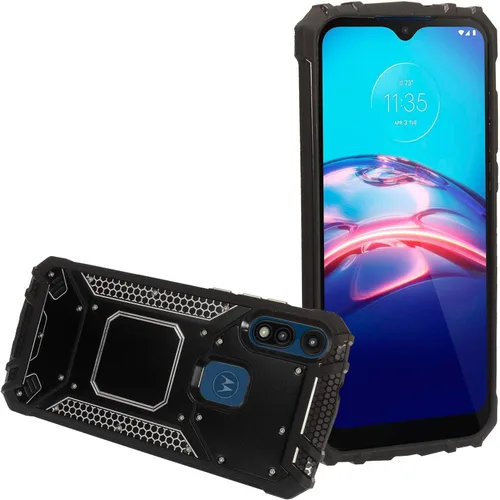 Vista 4 de Para Motorola Moto E (2020) XT2052 - Funda de aluminio de metal para teléfono - ZY1 Negro
