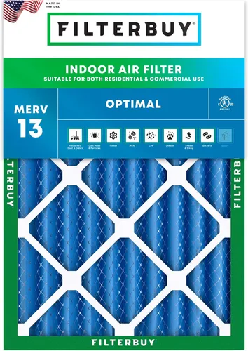 Vista 11 de Filterbuy Filtro de aire 8x14x1 MERV 13 Defensa Óptima contra Humo y Alergias (Paquete de 1), Filtros de Reemplazo Electrostáticos Plisados HVAC AC