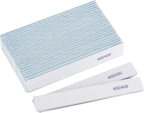 Vista 19 de 10 unidades de limas de uñas de grano 80/80 rectangulares para uñas acrílicas, limas de pulido reutilizables de doble cara, tableros de lima de uñas