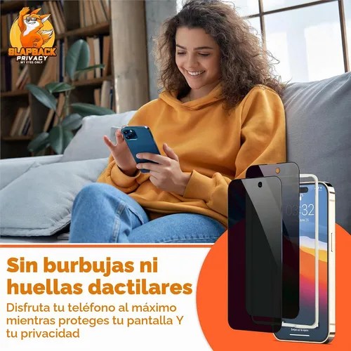 Vista 6 de Slapback Protector de pantalla de privacidad prémium para iPhone 14, 13, 13 Pro [2 unidades] [pantalla de 6.1 pulgadas] Anti-espía 28 grados