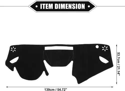 Vista 6 de Alfombrilla protectora para salpicadero de automóvil compatible con Subaru Impreza 2017-2020, protector de poliéster negro para consola central