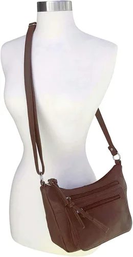 Vista 6 de Bolso de cuero de las mujeres con muchos bolsillos