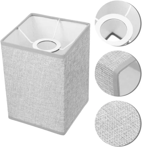 Vista 4 de Didiseaon 2 piezas de cubierta de lámpara de lino moderna, pantalla gris desmontable para mesita de noche de pared y lámparas de pie, fácil