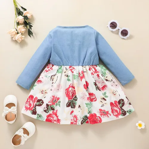 Vista 3 de VINUOKER Toddler Fall Winter Long Sleeve Cotton Dress Toddler Girl Clothes Little Girls Floral Dress Tunic Dress 2-7Years