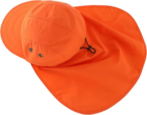 Vista 3 de Connectyle Gorra de protección solar UV para hombre, gorra de senderismo con solapa para el cuello, sombrero de pesca