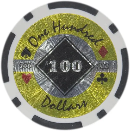 Vista 13 de Brybelly Black Diamond Poker Chip Heavy 0.49 oz Clay Composite - Paquete de 50 ($0.25 marrón)