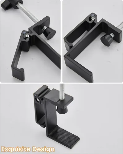 Vista 9 de JAKO Headphone Stand for Desk, Aluminum Alloy Foldable Headphone Holder - Headset Stand Hook Mount, PC Gaming Headset Holder Under Desk Clamp for