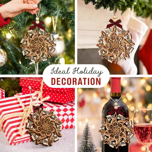 Vista 5 de Adorno de Navidad con notas musicales 2025 – Regalos musicales para hombres y mujeres, ideas de regalo musical de vacaciones para amantes