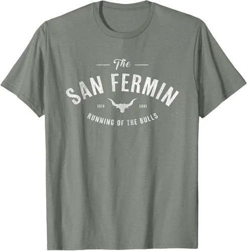 Vista 34 de The Running of the Bulls" - Pamplona Gift - Camiseta San Fermin, Rojo, S Asfalto
