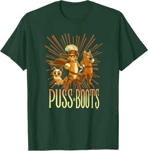Vista 88 de DreamWorks Puss in Boots: The Last Wish Cat Trio Poster - Camiseta pequeña Negro
