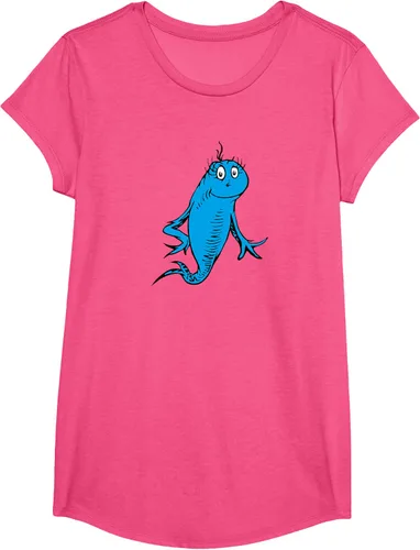 Vista 16 de Dr. Seuss Blue Fish Character - Camiseta con licencia oficial Negro