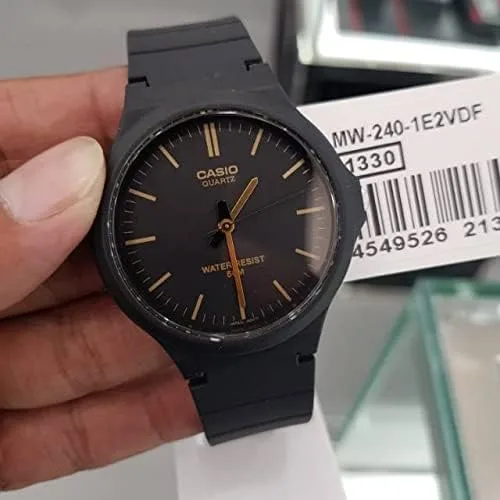 Vista 3 de Casio MW240-1E2V - Reloj de cuarzo japonés de resina negra para hombre