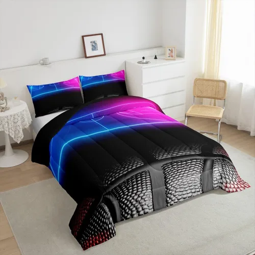 Vista 40 de Juego de ropa de cama de baloncesto para niños y adolescentes, juego de edredón deportivo para niños, tamaño matrimonial, suave, ligero, decoración