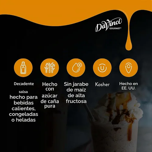 Vista 5 de DaVinci Gourmet - Salsa de chocolate sin azúcar, 64 onzas