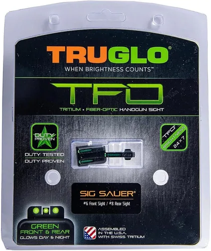 Vista 4 de Truglo TFO Tritio y mira de pistola de fibra óptica, duradera, compacta y de alta visibilidad, juego de visión nocturna delantera y trasera