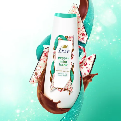 Vista 6 de Dove Edición limitada de delicias navideñas Gel de ducha de corteza de menta para una nutrición profunda 591 ml