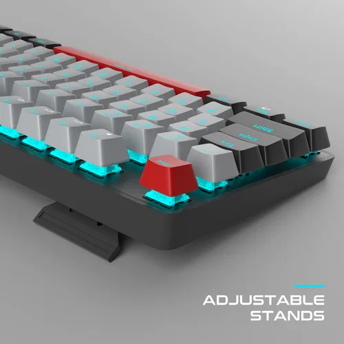 Vista 3 de MageGee - Teclado mecánico para juegos, nuevo teclado retroiluminado de 104 teclas con interruptores azules, teclado mecánico USB con cable