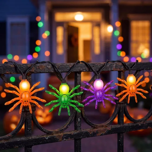 Vista 12 de Abeja Luces de ventana de Halloween, paquete de 4 unidades, calabaza