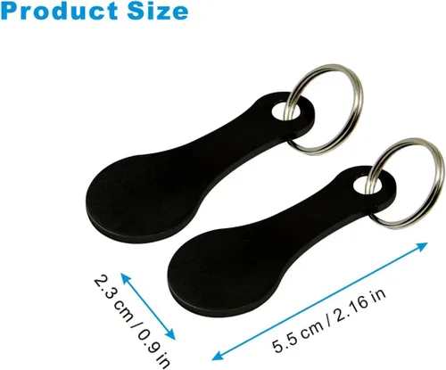 Vista 5 de 2 piezas de aleación de aluminio portátil Trolley Tokens Tokens llavero, llave de liberación de desbloqueo de carro para cambio de medidores