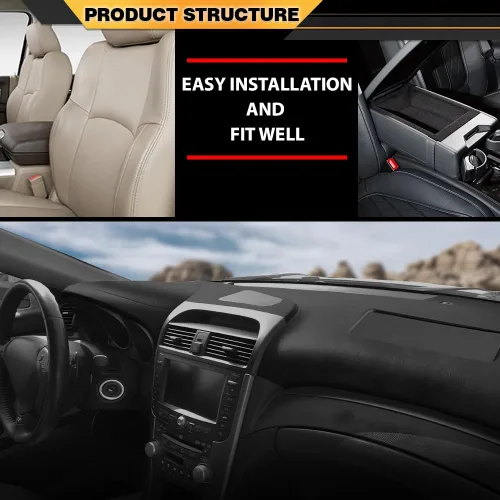 Vista 3 de CNNELL Cubierta de tablero compatible con Acura TL 2004-2008 negro 30408LLBLK