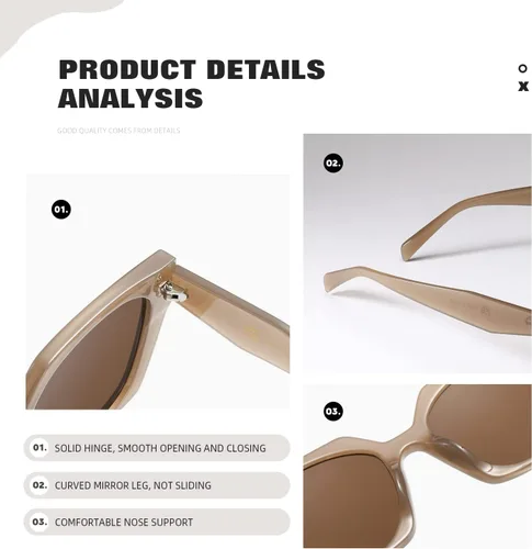 Vista 6 de Gafas de sol retro para mujer y hombre, cuadradas, modernas, modernas, modernas, con protección UV, parasol