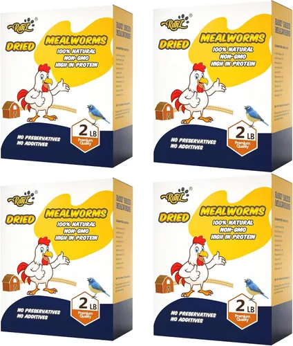 Vista 10 de RANZ 5 libras de gusanos secos sin OMGs para pollos, gusanos altos en proteína, alimento premium para pollos, alimento y golosinas perfectas