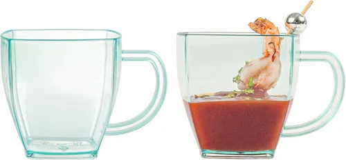 Vista 15 de Restaurantware -Tazas cuadradas de 5 onzas para café expreso, 100 tazas de café de plástico desechables - Plástico PS, con asas, taza de postre
