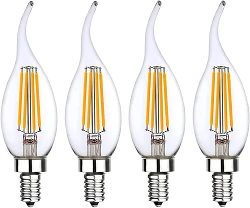 Vista 8 de SHUWDKAR Bombillas LED de candelabro de 12 voltios, base E12, 4 W, blanco cálido, 2700 K, 40 W, incandescente de repuesto de bajo voltaje, bombilla