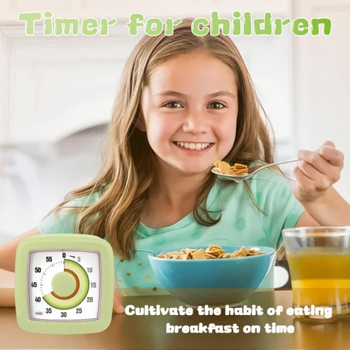 Vista 6 de Temporizador visual infantil para cocina, aula, cocina, aprendizaje, dormitorio, oficina, cuenta regresiva de 60 minutos con temporizador Pomodoro