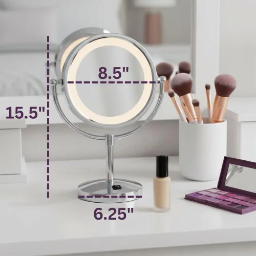 Vista 3 de JERDON Espejo de maquillaje iluminado con aumento 5X - Cromo - HL745CO