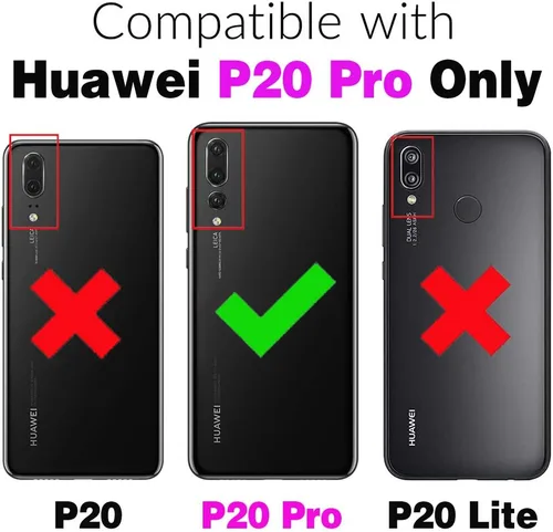 Vista 2 de Asuwish Funda para Huawei P20 Pro con protector de pantalla de vidrio templado y accesorios para celda, delgada y suave goma de silicona TPU Azul