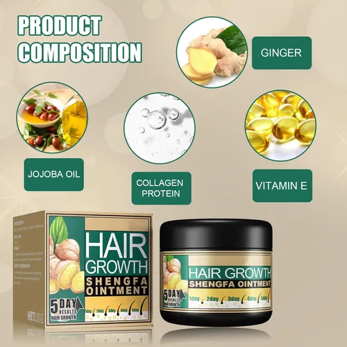 Vista 2 de Jengibre Ungüento para el crecimiento del cabello Crema de tratamiento para el crecimiento del cabello Crema hidratante para el cuero cabelludo