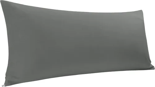 Vista 20 de Funda de almohada corporal de algodón de 400 hilos, cierre de cremallera, funda de almohada suave para el cuerpo, 20 x 48 pulgadas, castor