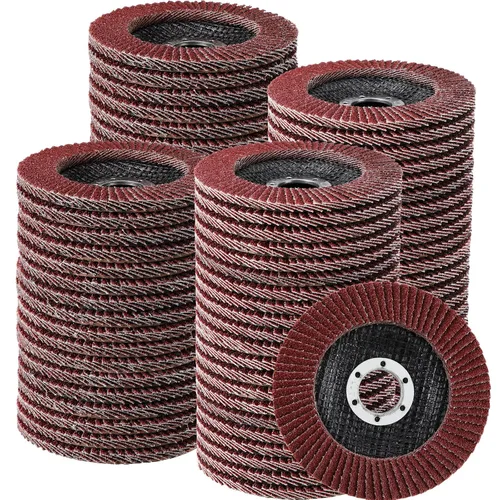 Vista 11 de Landhoow Paquete de 20 discos de solapa de 4 1/2 pulgadas para amoladora angular de 4.5 x 7/8 pulgadas, lijadora de óxido de aluminio, discos
