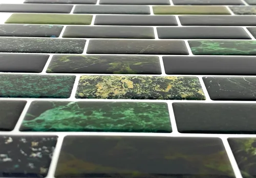 Vista 2 de RockRose Azulejos de vinilo autoadhesivos de alta calidad para despegar y pegar, decoración de estilo artístico, azulejos de pared con textura 3D