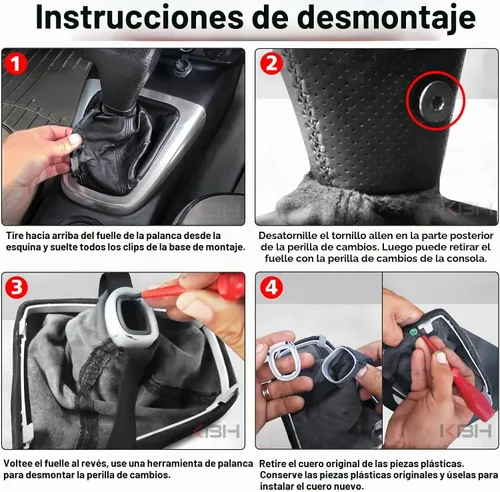 Vista 5 de KBH Funda para maletero de palanca de cambios para Hummer H3 2005-2011, accesorios interiores de cuero de vinilo, tapicería duradera para maletero