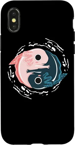 Vista 4 de iPhone 15 Yin Yang Axolotl Zen Meditation Axolotls Yoga Mindfulness Case