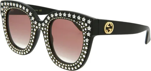 Vista 2 de Gucci Gafas de sol de ojo de gato negras brillantes para mujer GG0116S-30001563-011