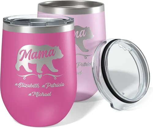 Vista 8 de Vaso de Mamá Oso, vaso personalizado para mamá Oro Rosa