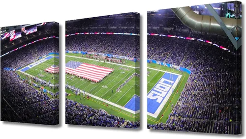 Vista 79 de TUMOVO MetLife Stadium - Decoración de pared de Nueva York, 3 piezas, lienzo, arte de pared para decoración del hogar, juegos de fútbol americano