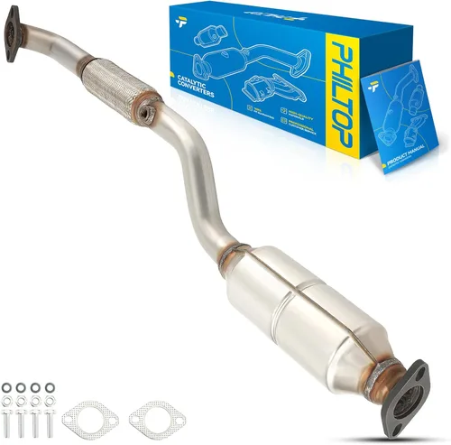 Vista 32 de PHILTOP Convertidor Catalítico de Ajuste Directo para Murano 2009 2010 2011 2012 2013 2014 3.5L, Cáscara de Acero Inoxidable Aluminio 203-1010