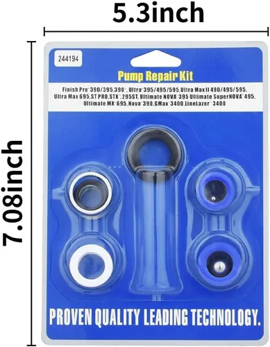 Vista 2 de 244194 Kit de reparación de bomba para pulverizadores de pintura sin aire 295, 390, 395, 490, 495, 595, 3400 con mejora el rendimiento y prolonga