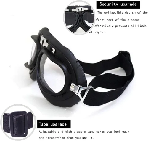 Vista 9 de Casco de béisbol vintage para motocicleta, media gorra con gafas para hombres y mujeres adultos, ciclomotor, moto, moto, moto, moto, Street Cruiser