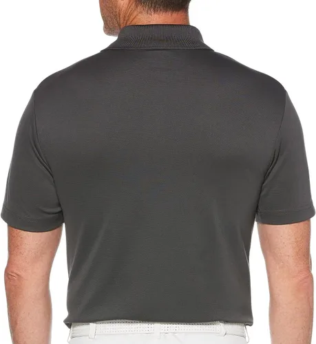 Vista 2 de PGA Tour Men's Airflux Solid Mesh Short Sleeve Classic Golf Polo Shirt Asfalto