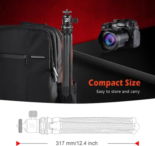 Vista 5 de Zeadio Kits de trípode de cámara flexible, con soporte de cabeza de bola de metal, se adapta a todos los teléfonos inteligentes iPhone y Android