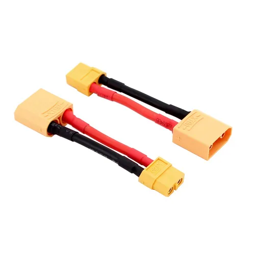 Vista 4 de Adaptador convertidor de conector XT90 macho a XT60 hembra con cable de 12 awg de 1.96 pulgadas y 2.0 in (paquete de 3)