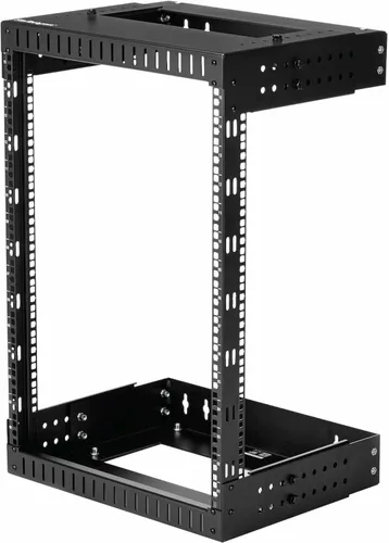 Vista 9 de StarTech.com Rack de red de montaje en pared de 8U de 19 pulgadas, profundidad ajustable de 12-20 pulgadas, 2 postes de marco abierto, estante