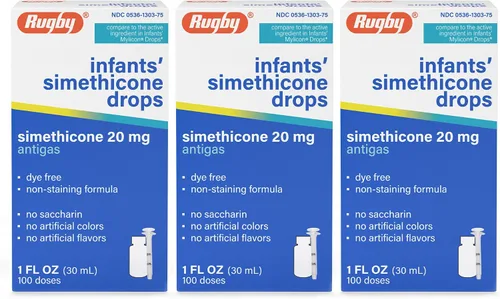 Vista 9 de Gotas para Gases sin Colorantes Rugby para Bebés - Gotas Líquidas de Simeticona 20 mg para Recién Nacidos, Bebés, Niños Pequeños y Niños - Alivio
